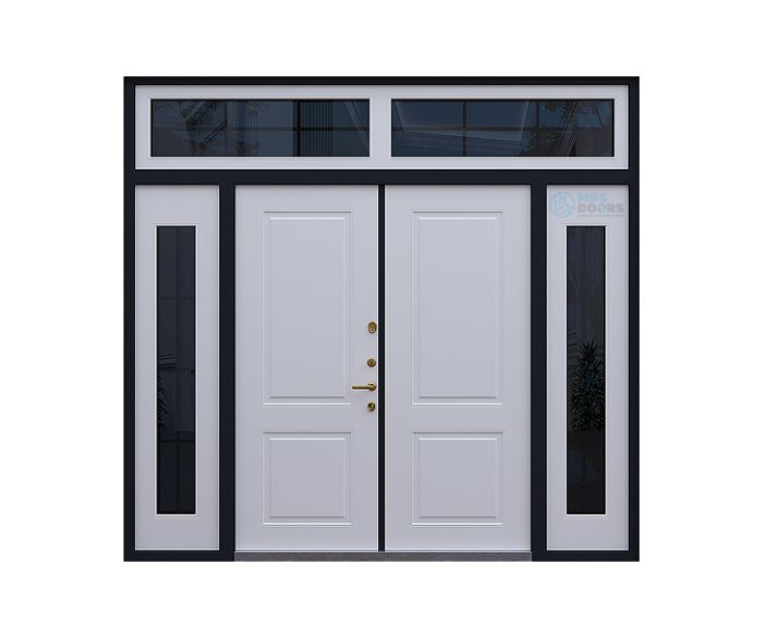 Входная дверь «Армада» двупольная с боковыми и верхней фрамугами