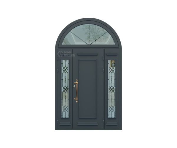 Арочные металлические двери «Бастион Хайтек» с боковыми и верхней фрамугами