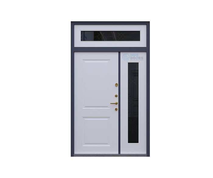 Входная дверь «Lion» с фрамугой, боковым остеклением и терморазрывом