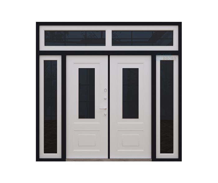 Входная дверь «Англия» с остеклением и фрамугами