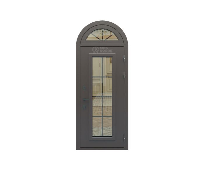 Арочные входные металлические двери «Агора» с верхней фрамугой