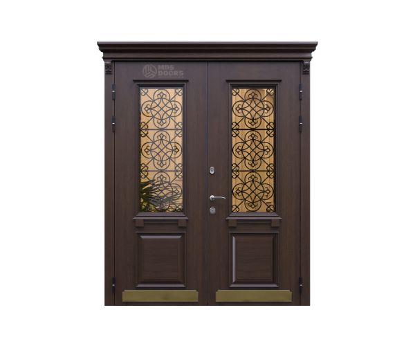 Входная дверь «Fusion сложный» с верхней фрамугой, остеклением и терморазрывом