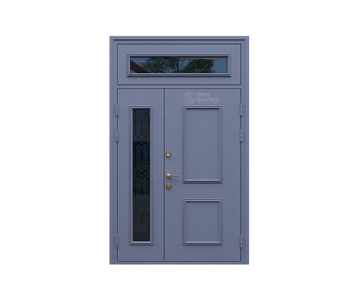 Входная дверь «Lion» с фрамугой, боковым остеклением и терморазрывом