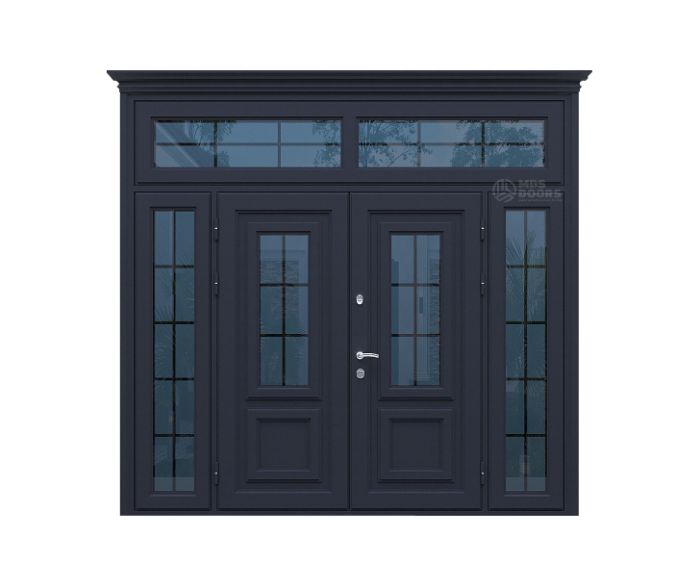 Входная дверь «Англия» с остеклением и фрамугами