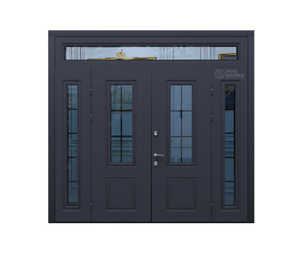 Входная дверь «Fusion» с боковыми и верхней фрамугами с утеплением и терморазрывом