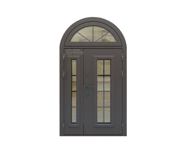Арочные входные металлические двери «Агора» с верхней фрамугой