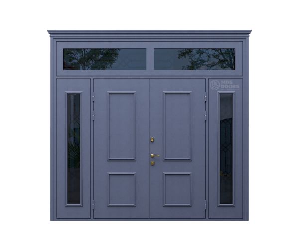 Входная дверь «Lion» с фрамугой, боковыми стеклами и терморазрывом